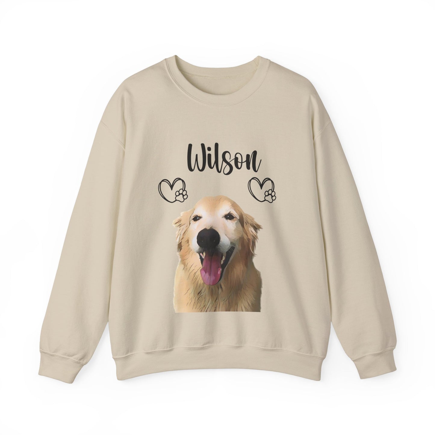Custom Dog Face Sweatshirt Sand
