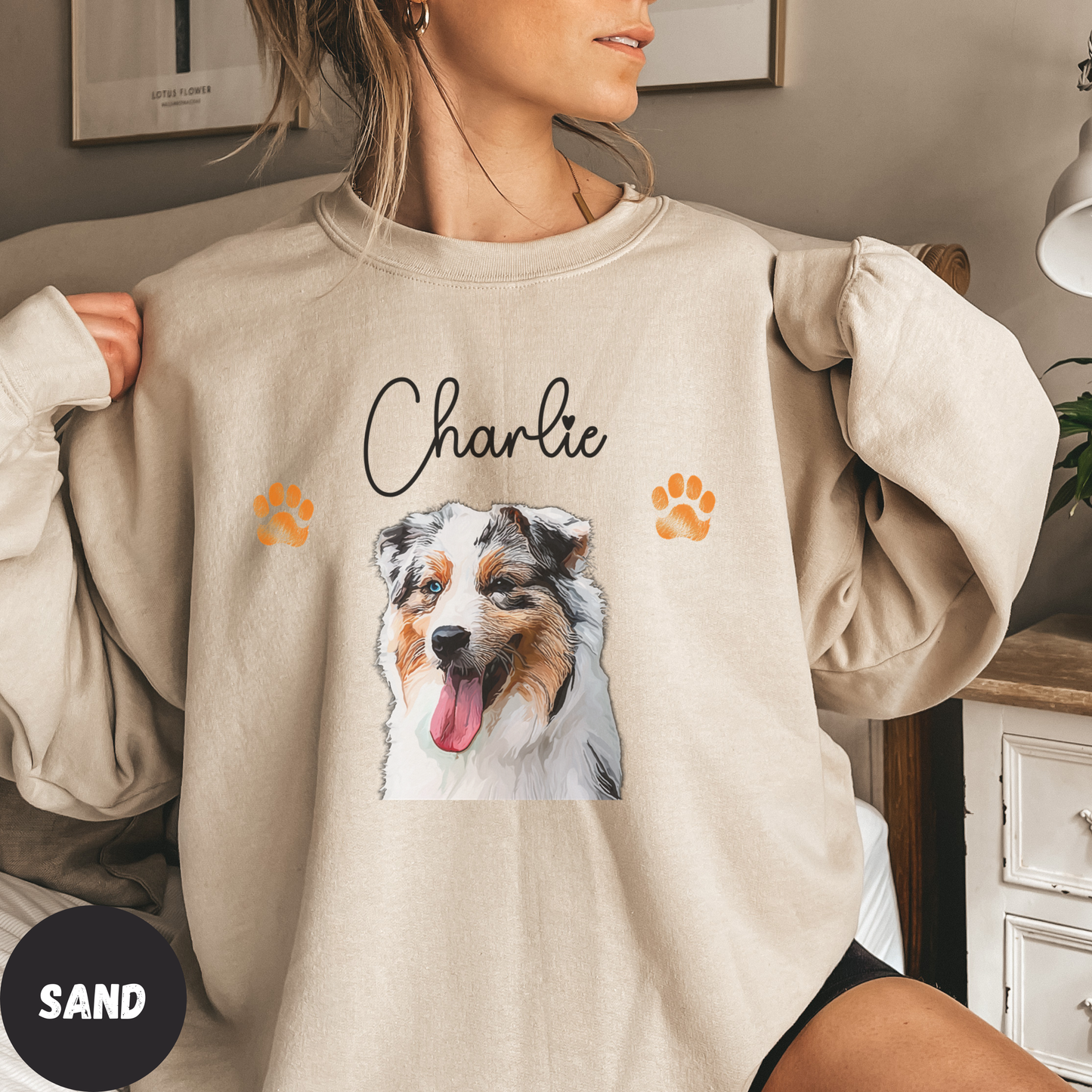Custom Pet Portrait Sweatshirt – A Cozy Tribute to Your Fur Baby