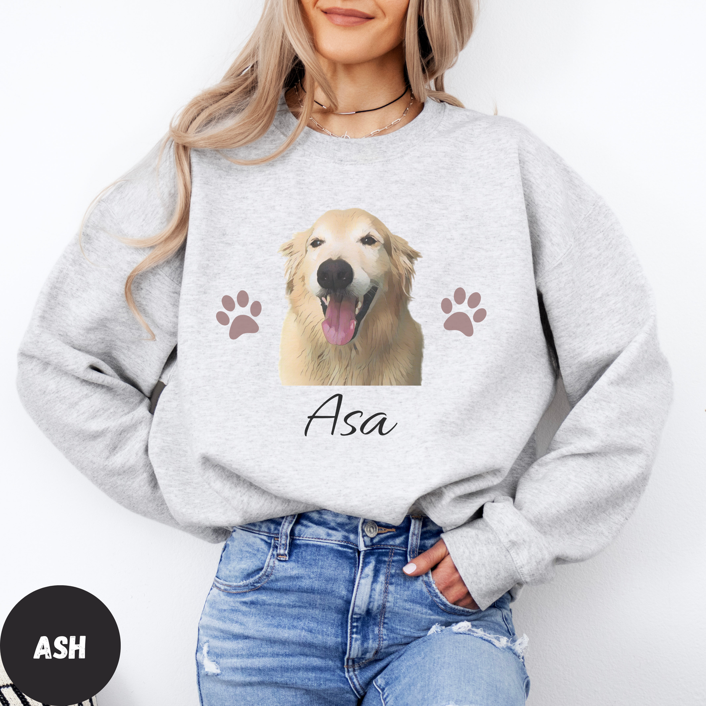 Custom Dog Face Sweatshirt