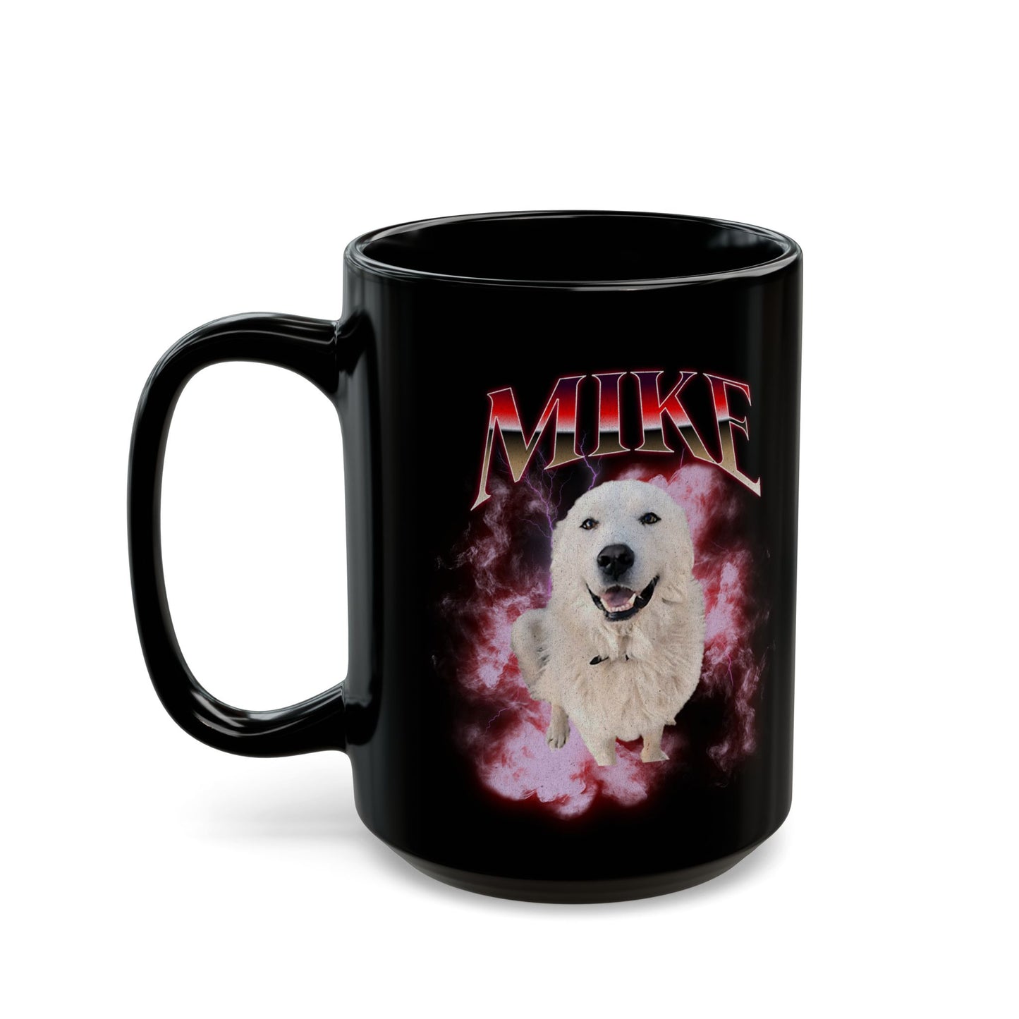 Custom Pet Mug Using Pet Photo + Name - Red And All