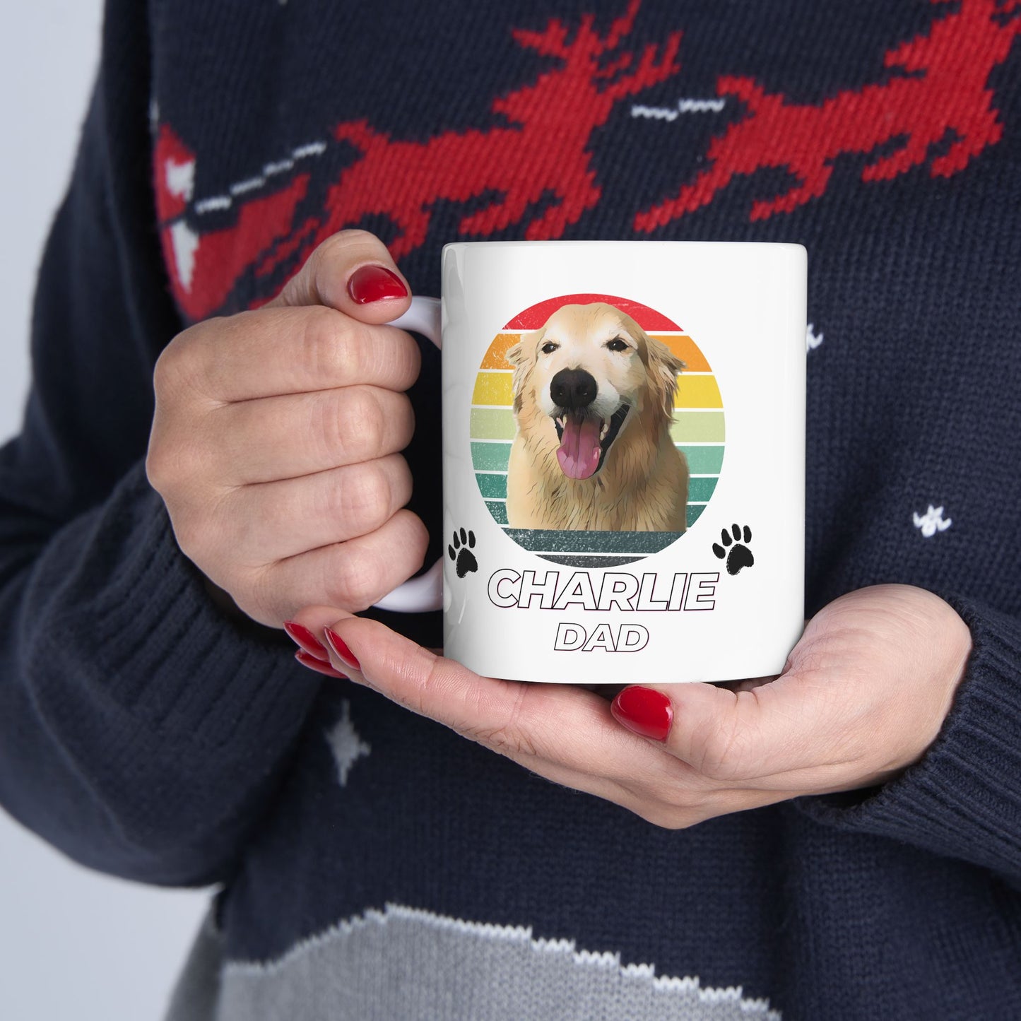 Custom Vintage Pet Portrait Mug