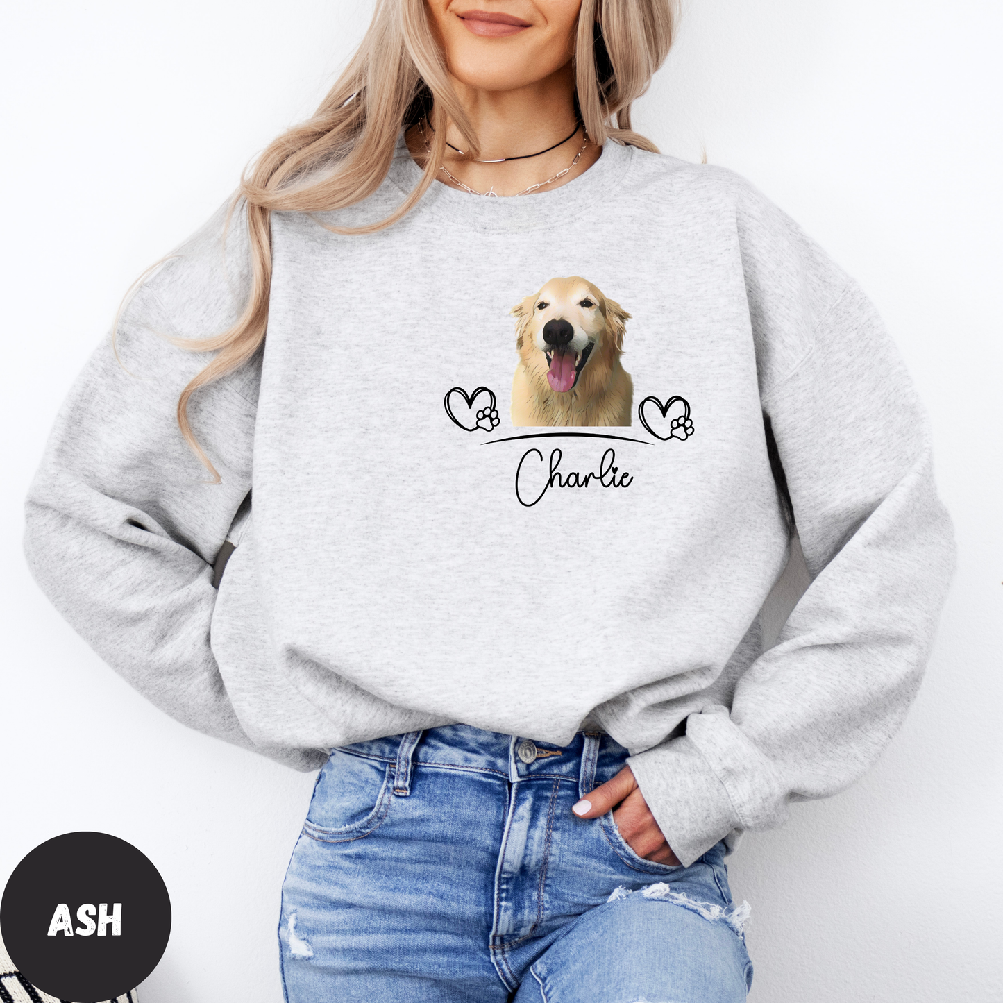 Custom Dog Face Sweatshirt