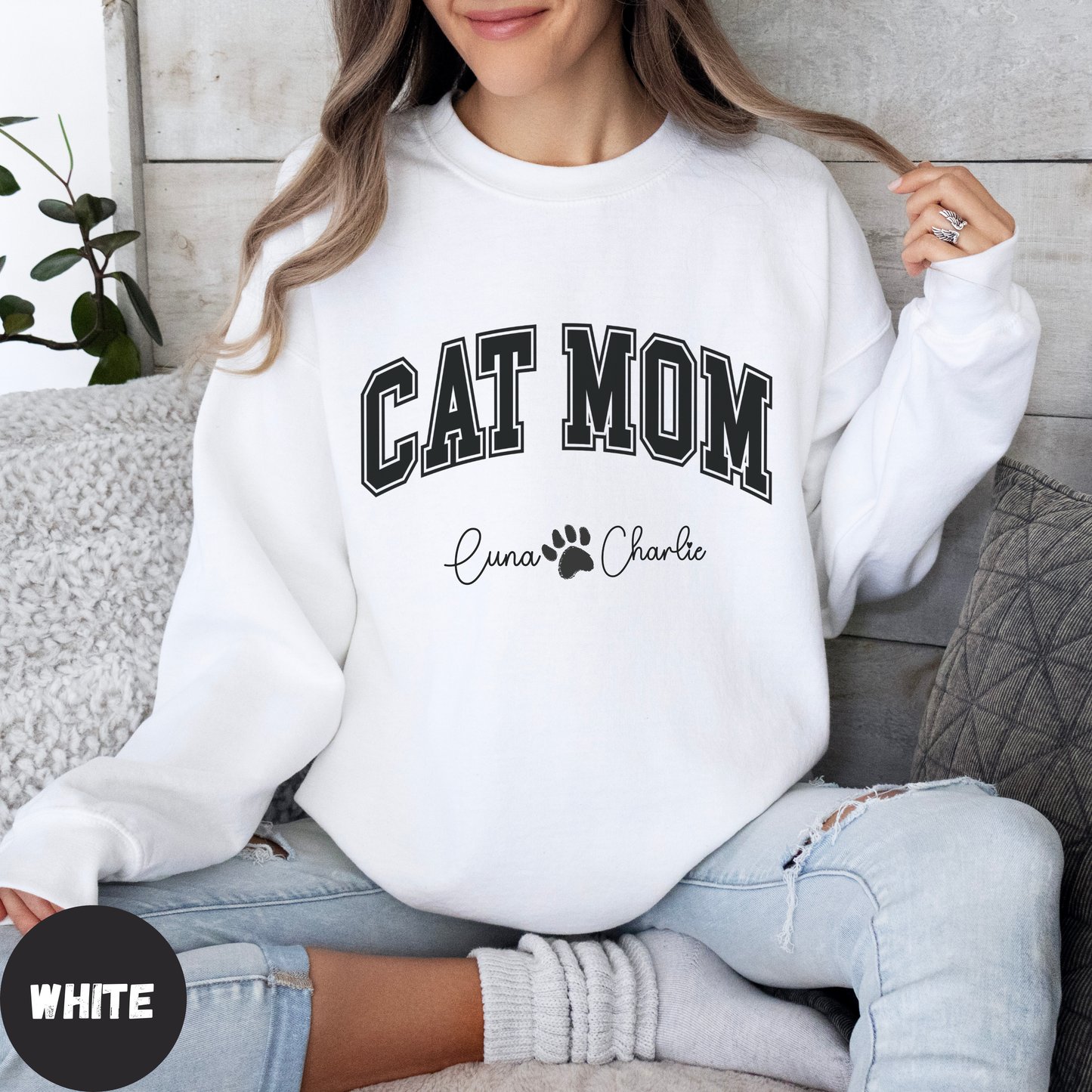 Custom Cat Mom Sweatshirt