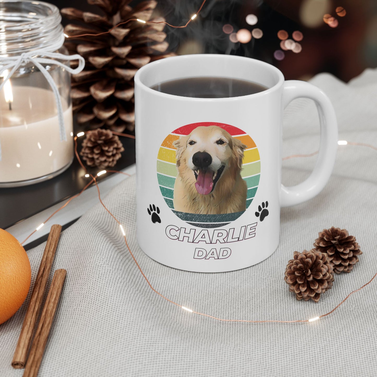 Custom Vintage Pet Portrait Mug