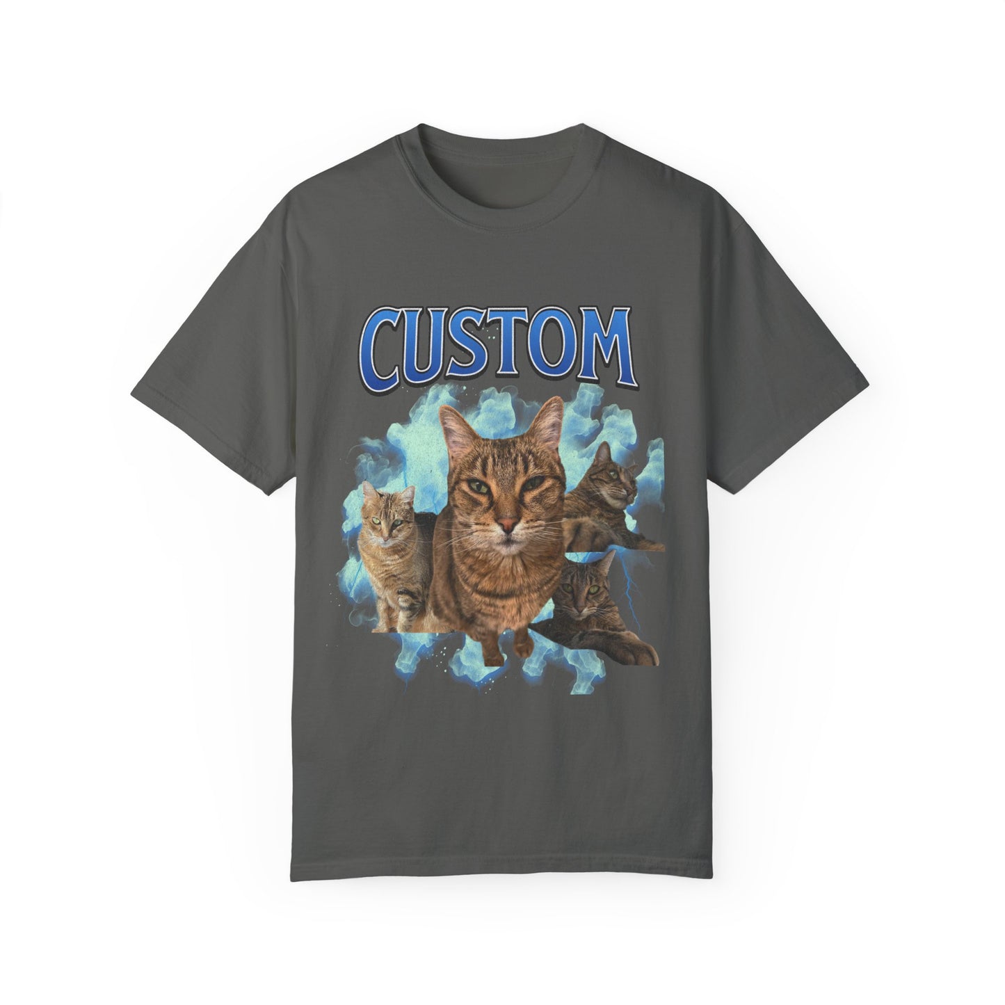 Comfort Colors Custom Cat Bootleg Shirt - Blue Color