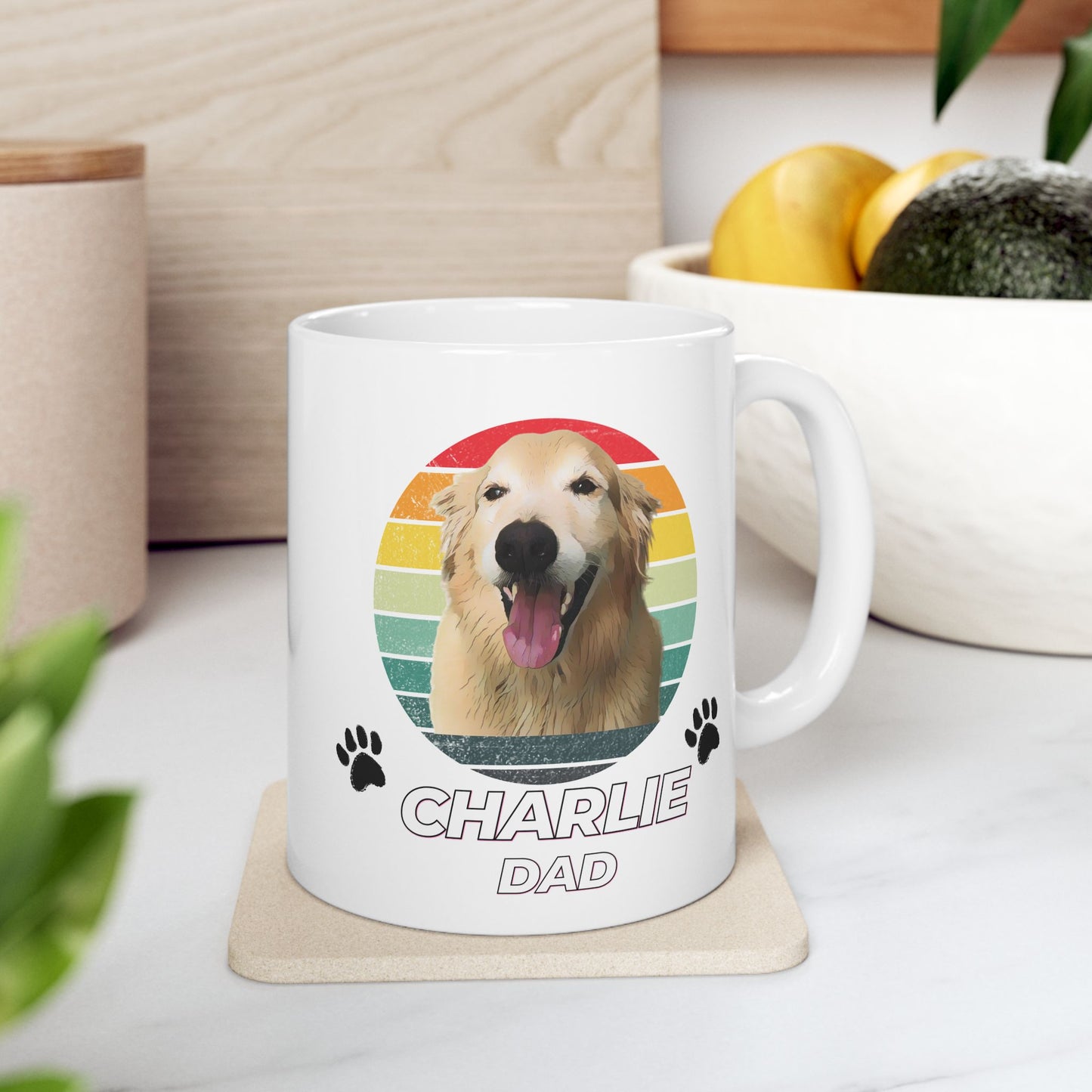 Custom Vintage Pet Portrait Mug