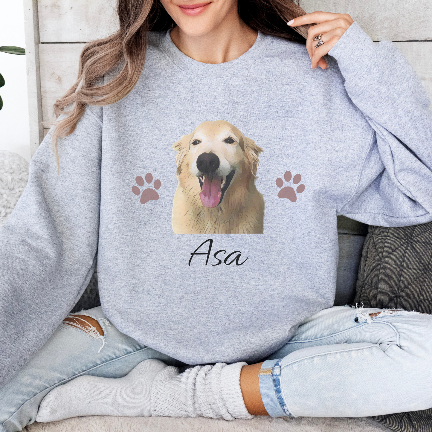 Custom Dog Face Sweatshirt