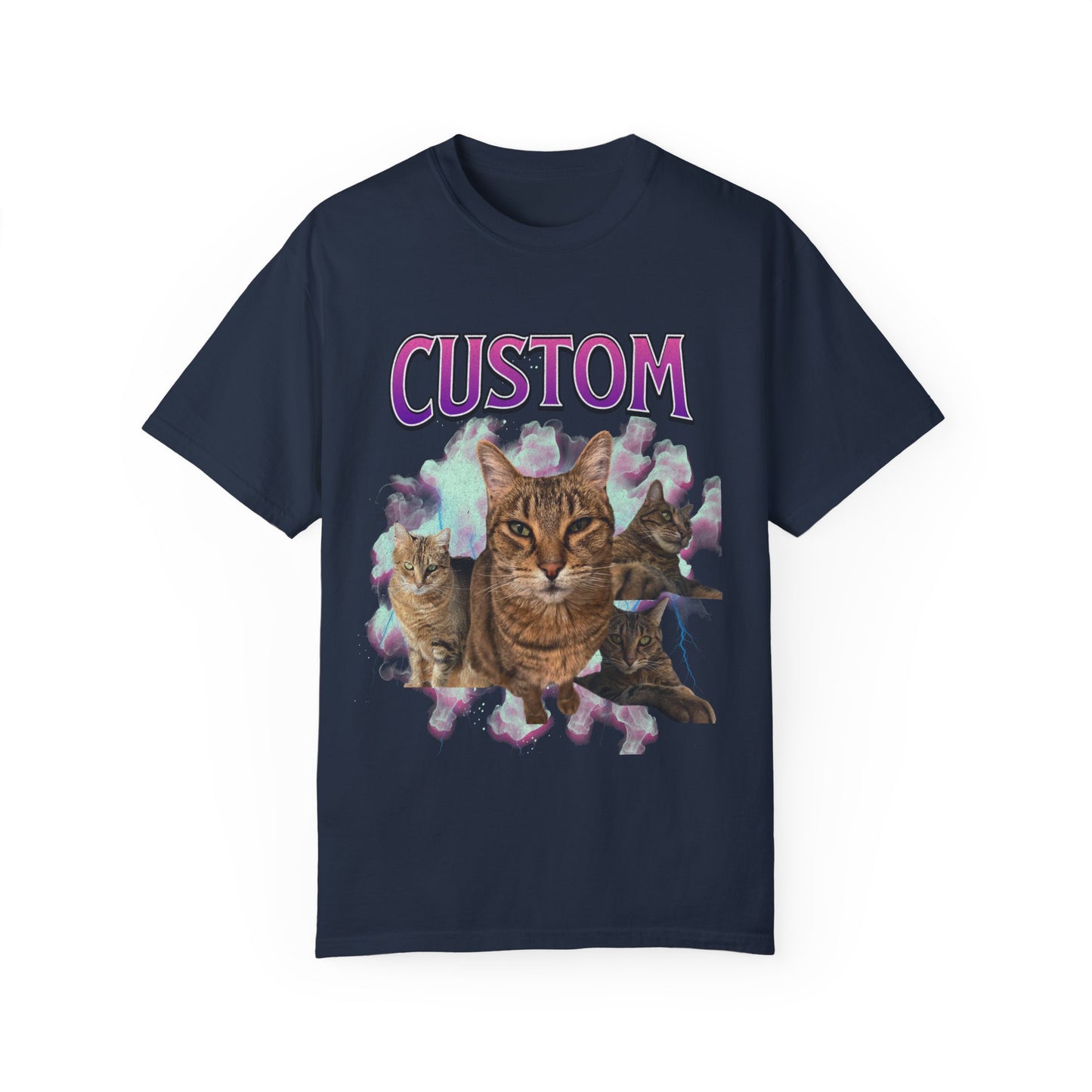 Comfort Colors Custom Cat Bootleg Shirt - Purple Color