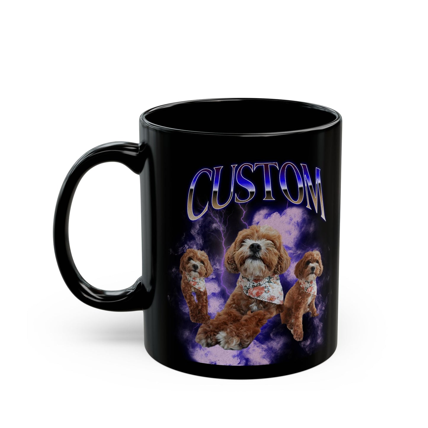 Custom Pet Mug Using Pet Photo + Name - Blue And All