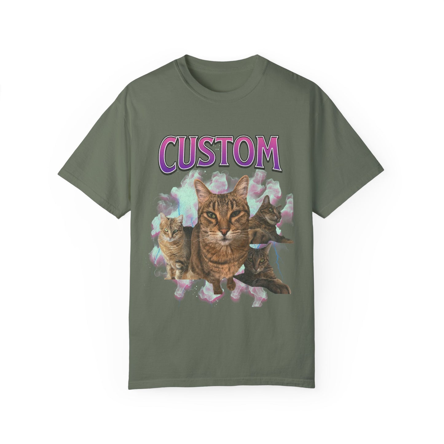 Comfort Colors Custom Cat Bootleg Shirt - Purple Color