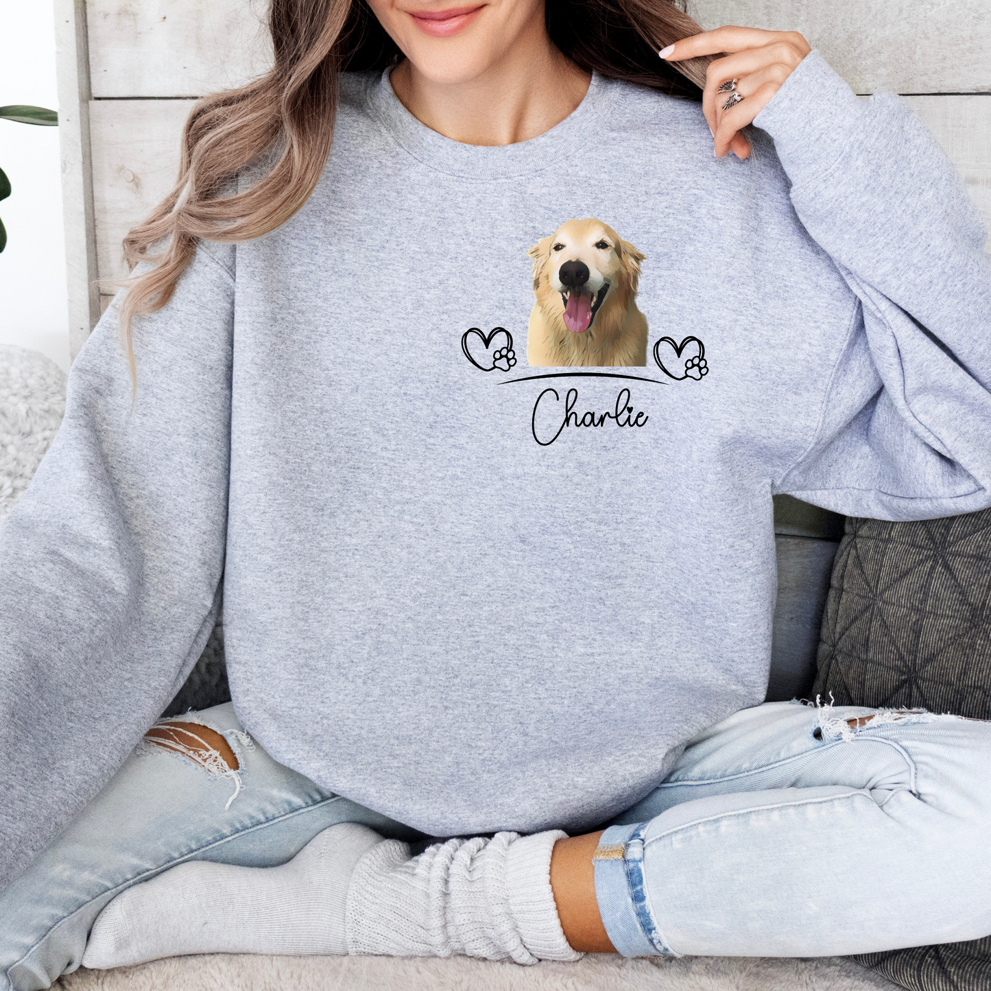 Custom Dog Face Sweatshirt