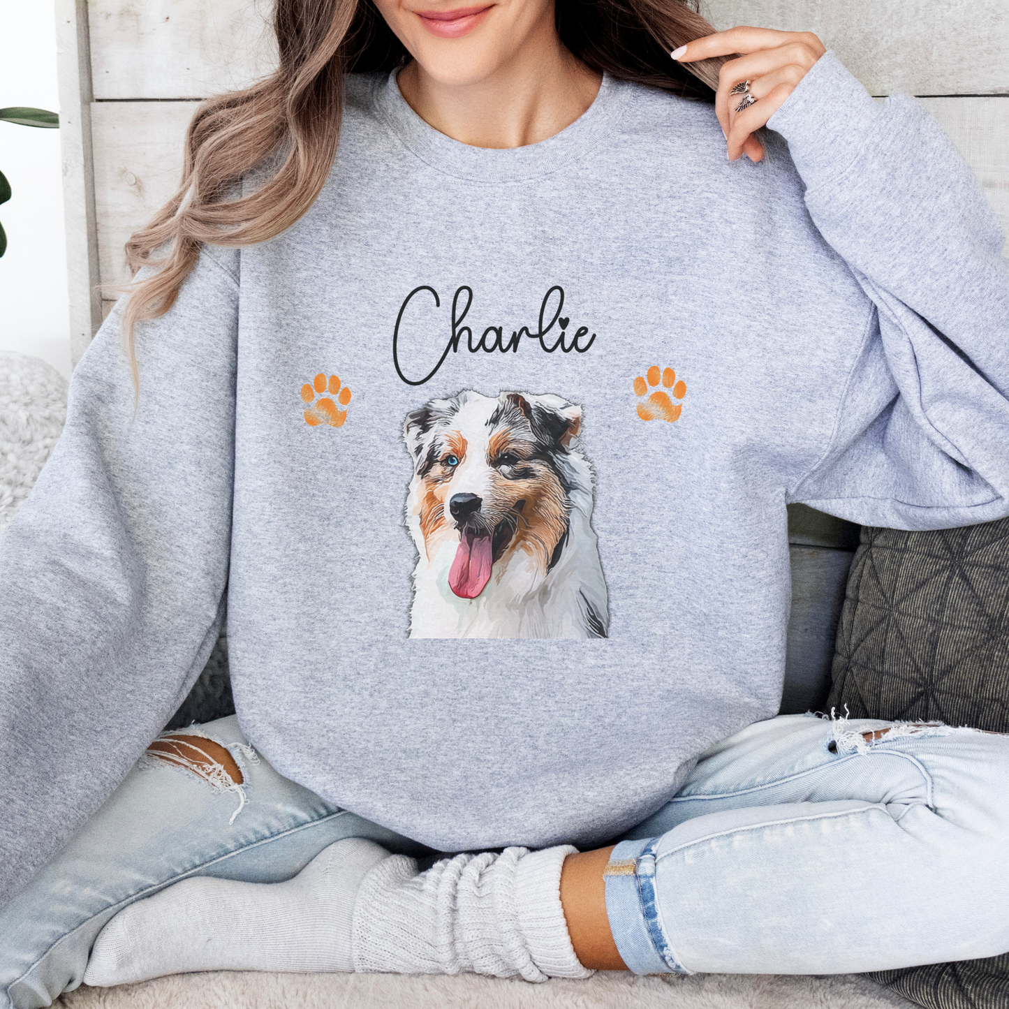 Custom Dog Face Sweatshirt