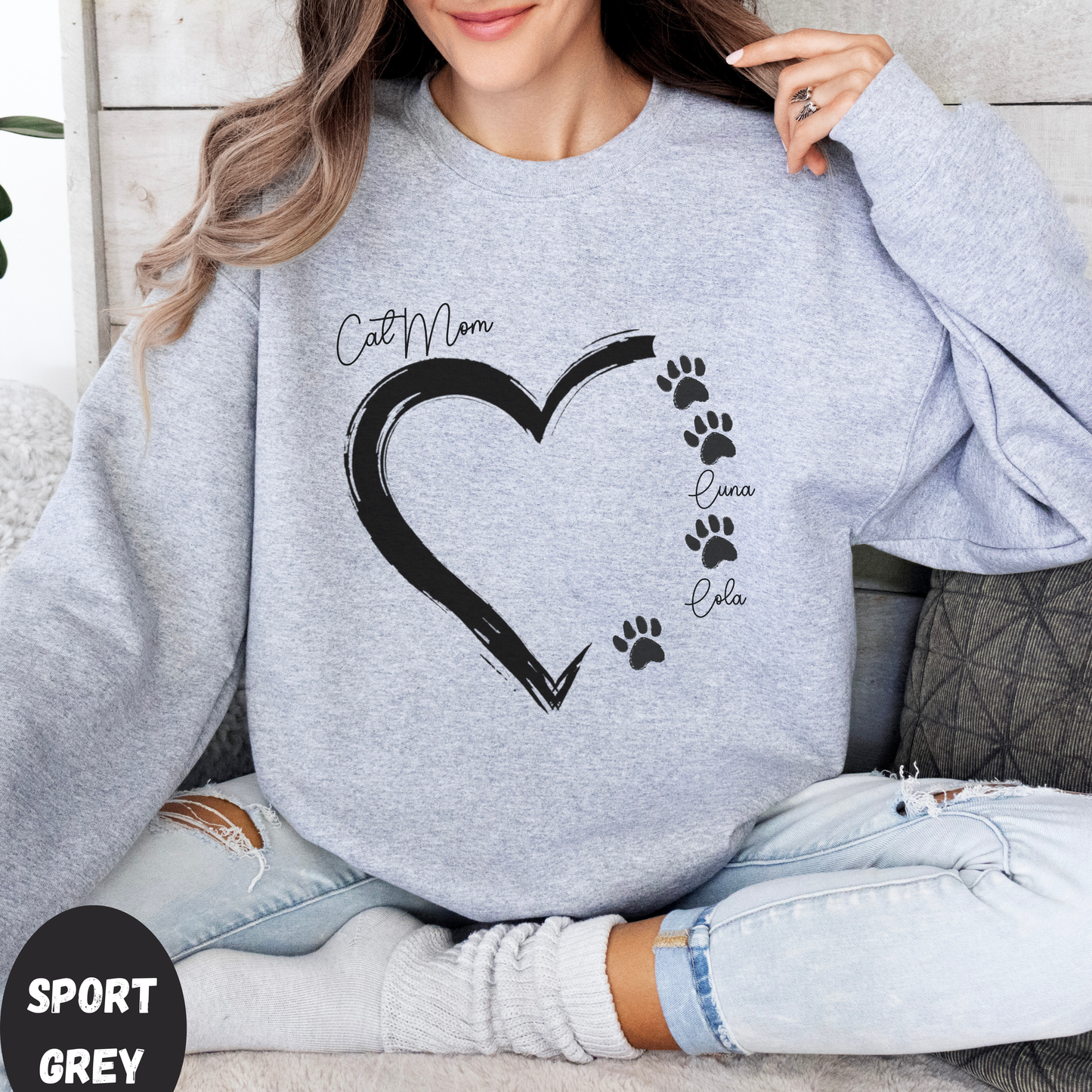 Custom Cat Mom Sweatshirt