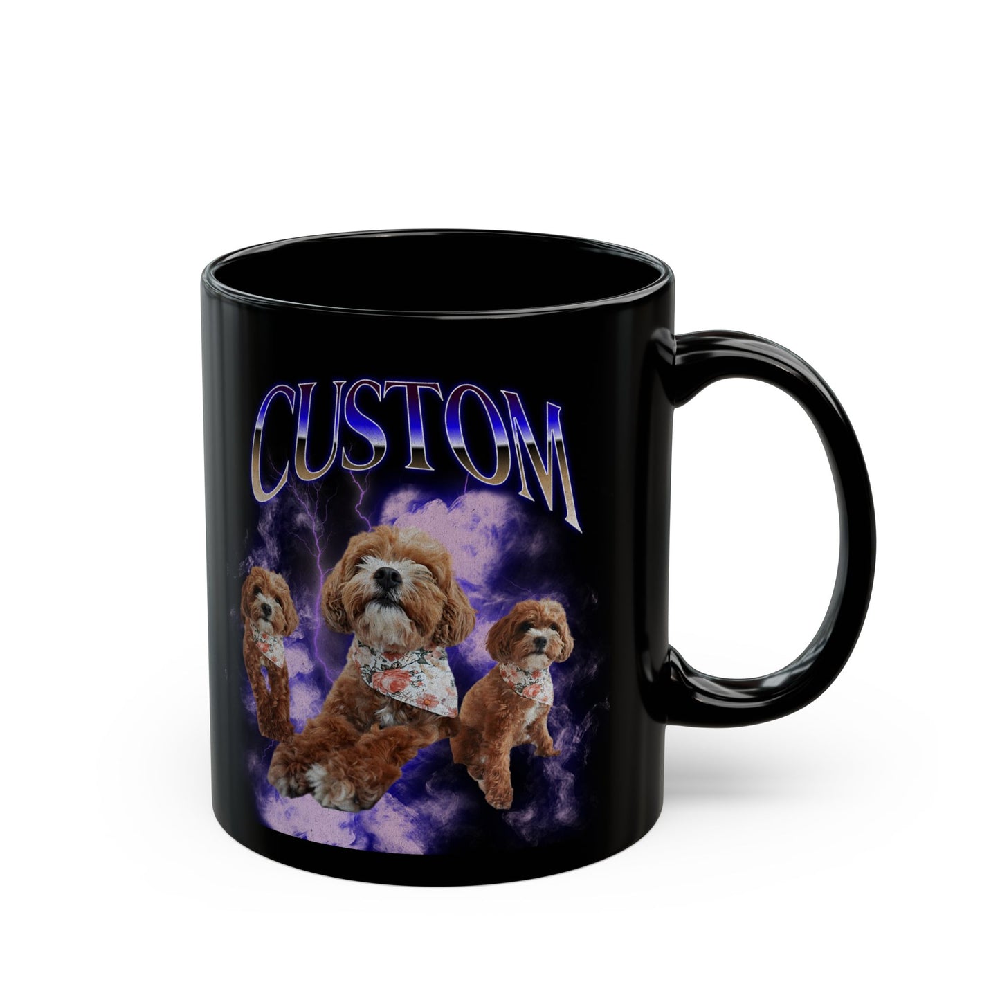 Custom Pet Mug Using Pet Photo + Name - Blue And All