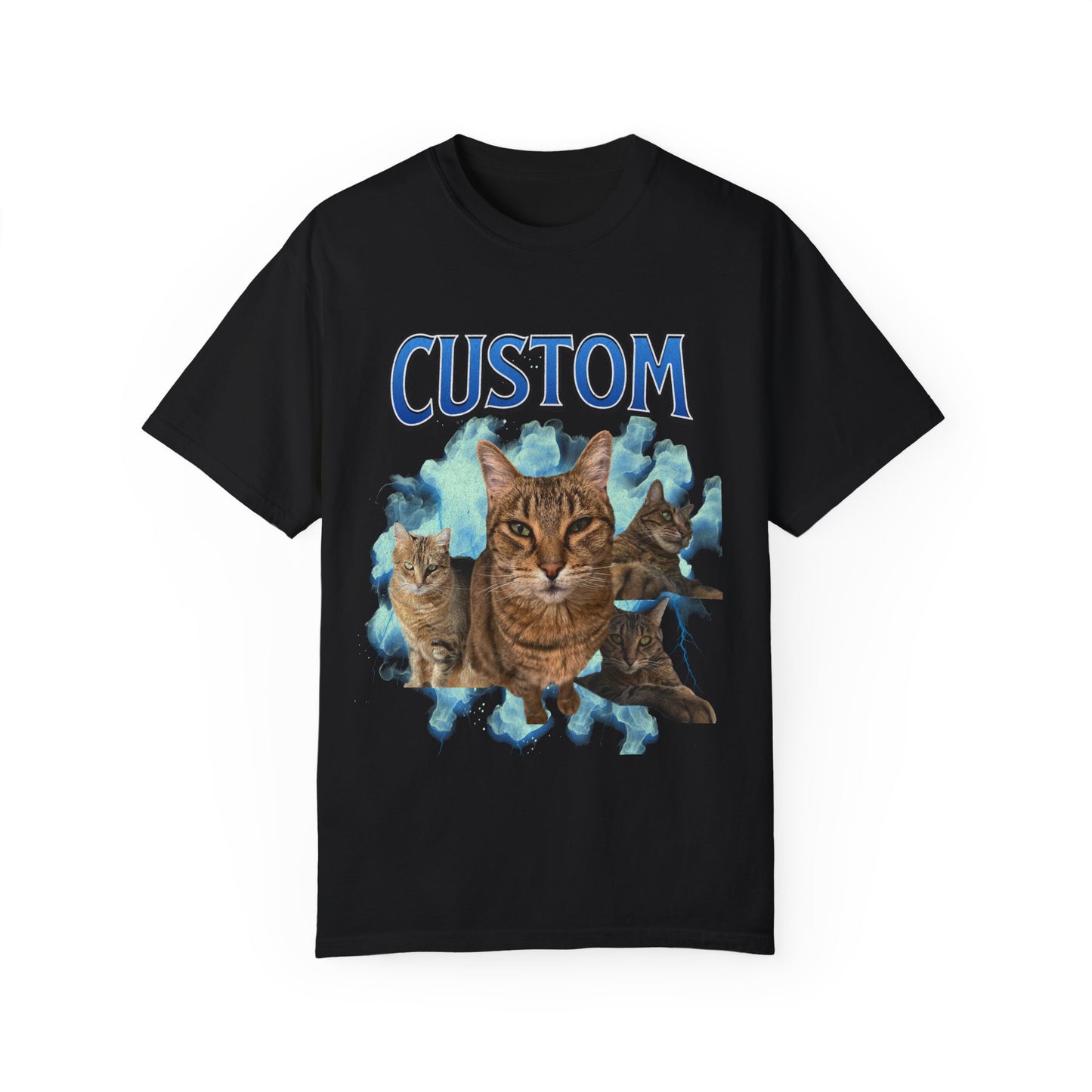 Comfort Colors Custom Cat Bootleg Shirt - Blue Color