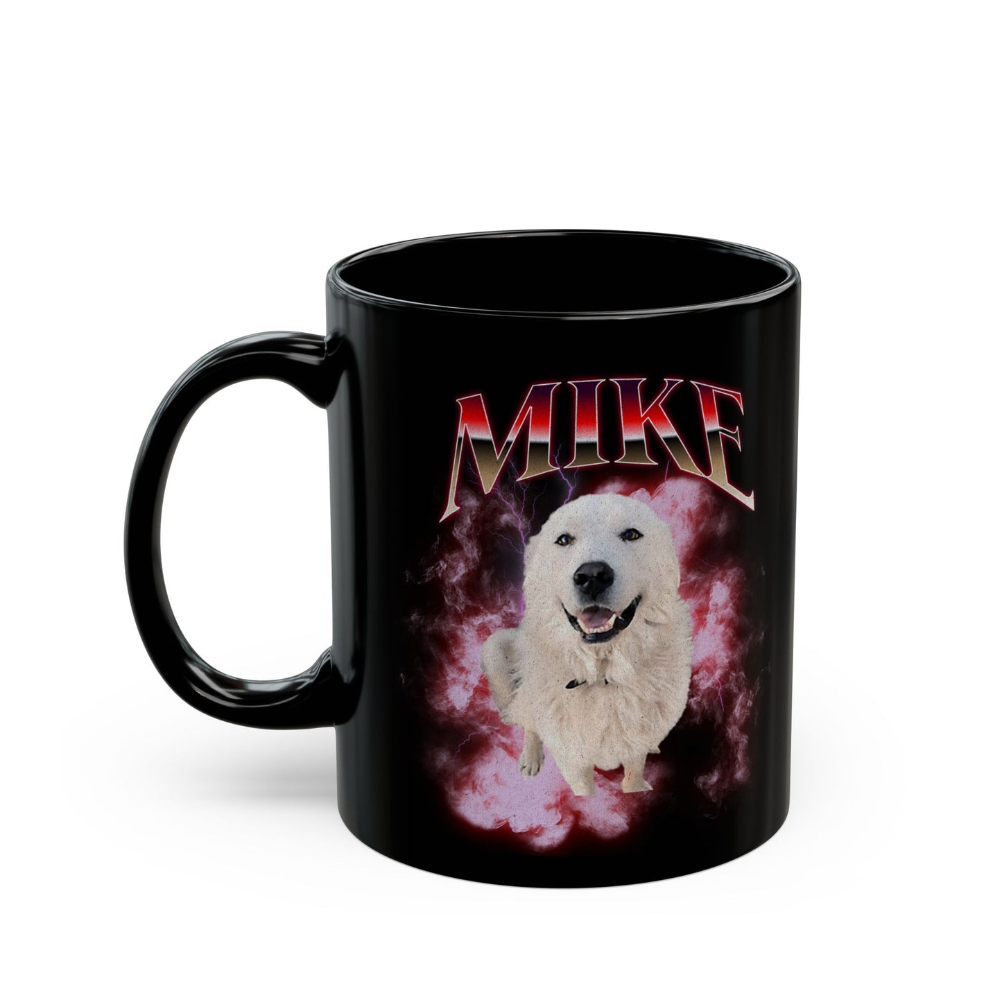 Custom Pet Mug Using Pet Photo + Name - Red And All