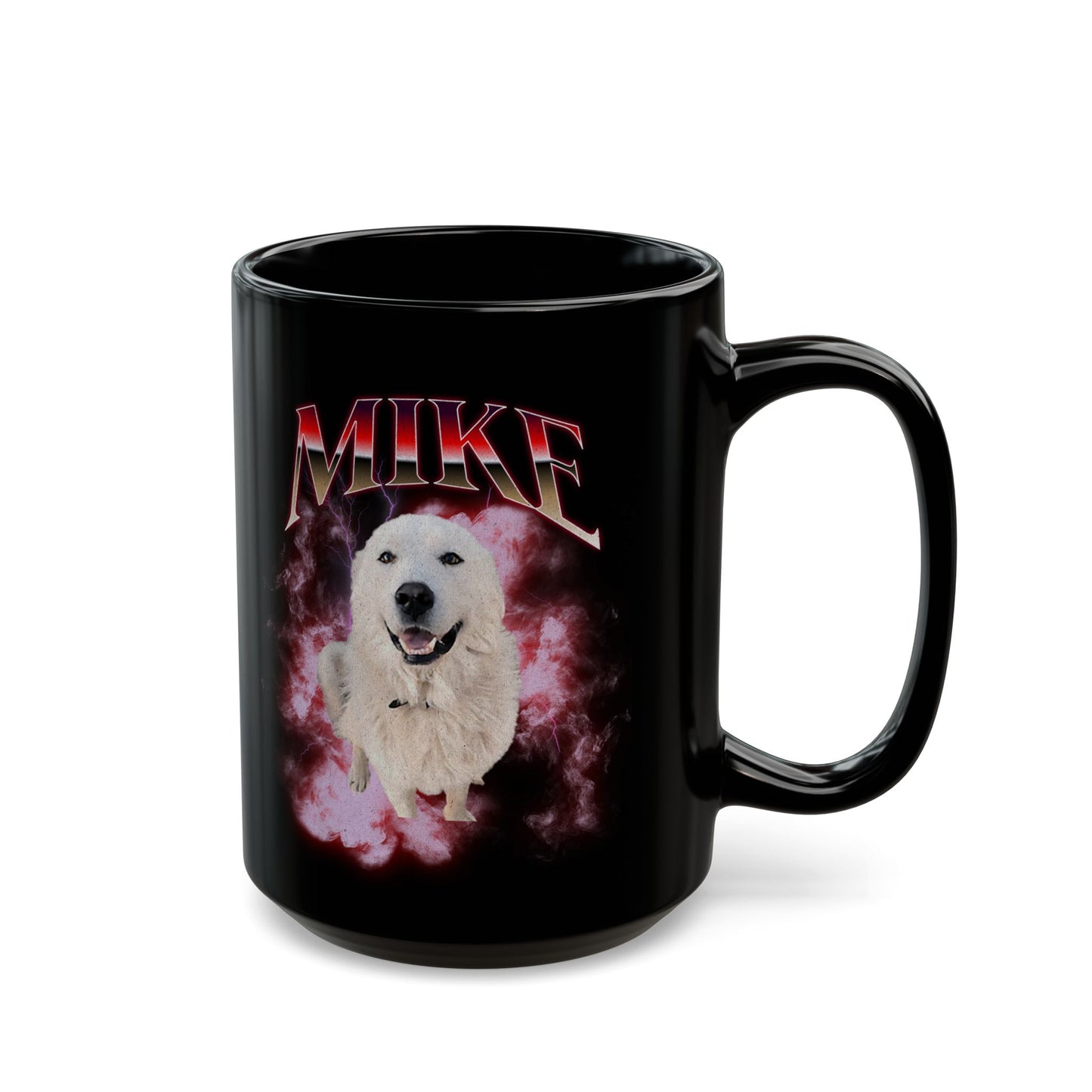 Custom Pet Mug Using Pet Photo + Name - Red And All