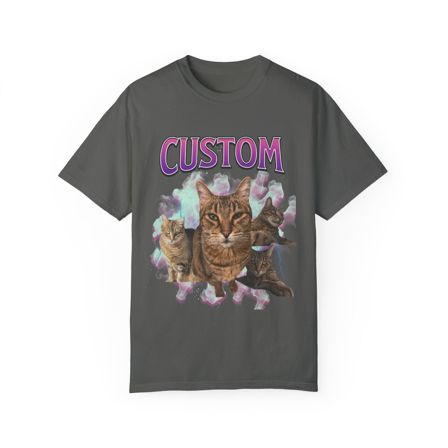 Comfort Colors Custom Cat Bootleg Shirt - Purple Color