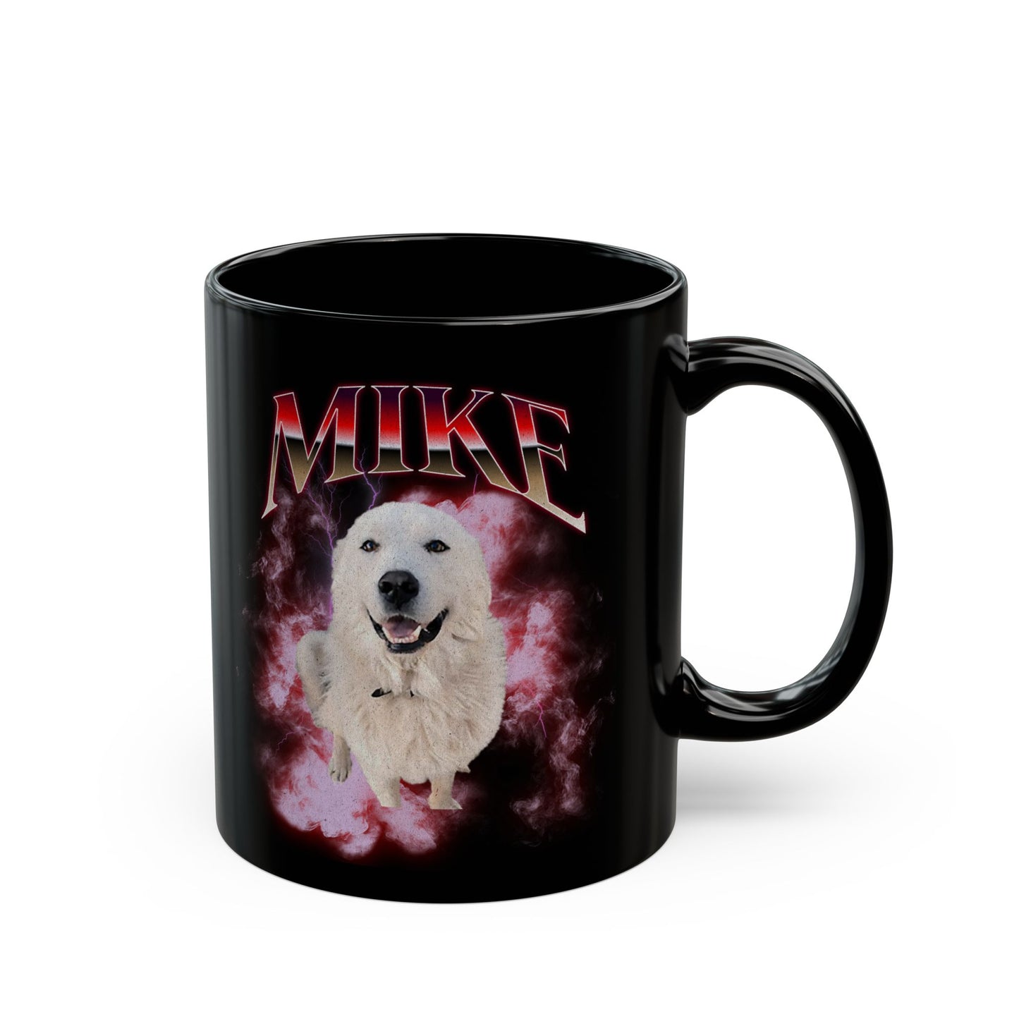 Custom Pet Mug Using Pet Photo + Name - Red And All